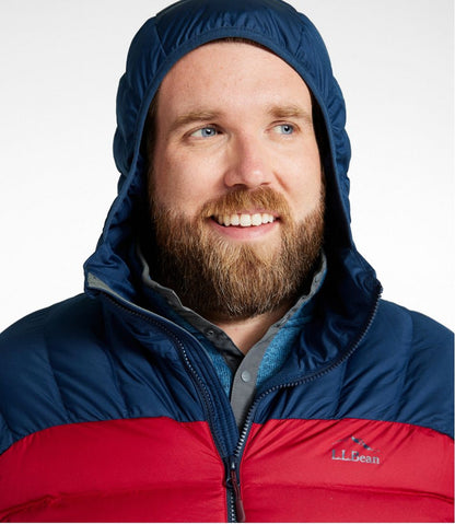 Men's Bean's Down Hooded Jacket, Colorblock / L.L.Bean