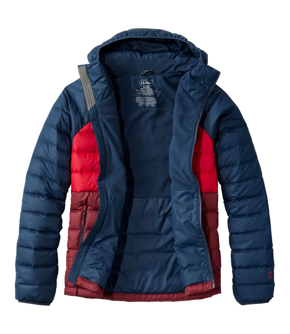 Men's Bean's Down Hooded Jacket, Colorblock / L.L.Bean