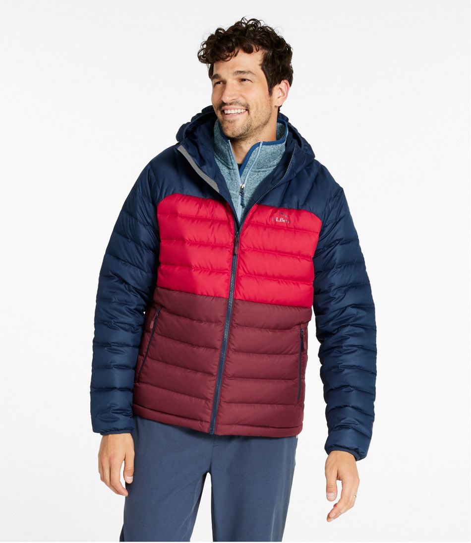 Men's Bean's Down Hooded Jacket, Colorblock / L.L.Bean