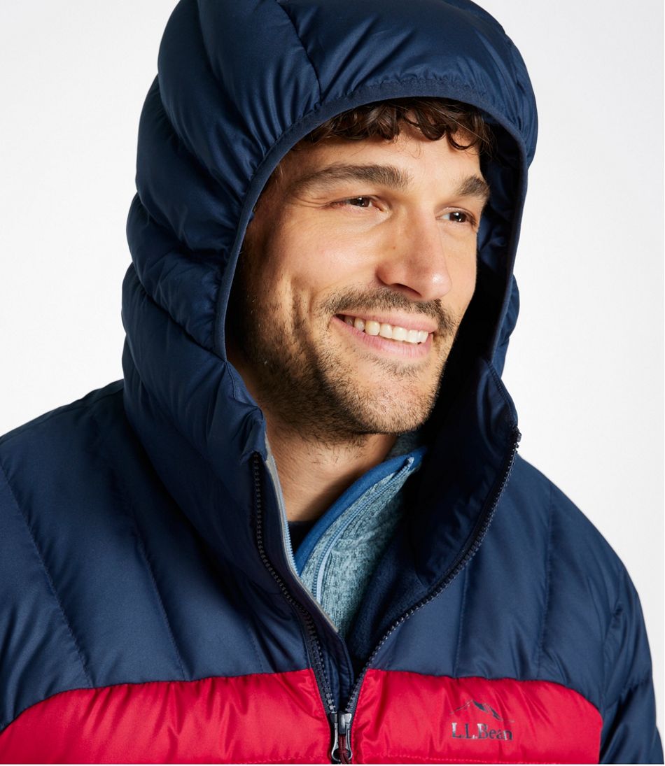 Men's Bean's Down Hooded Jacket, Colorblock / L.L.Bean