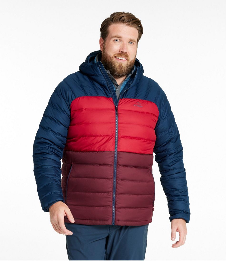 Men's Bean's Down Hooded Jacket, Colorblock / L.L.Bean