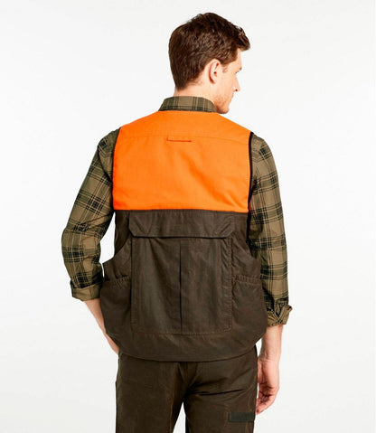 Men's Double L Waxed-Cotton Upland Vest, Hunter Orange / L.L.Bean