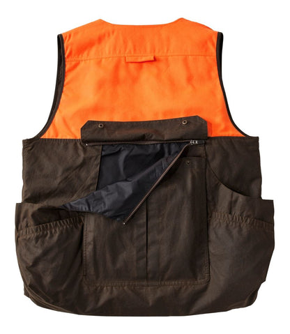Men's Double L Waxed-Cotton Upland Vest, Hunter Orange / L.L.Bean