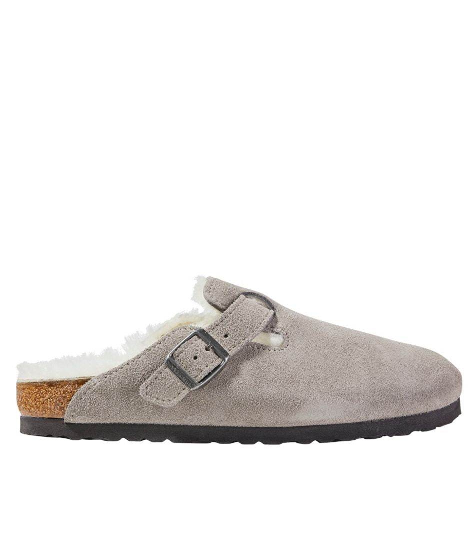 Women's Birkenstock Boston Clogs, Suede Shearling / L.L.Bean