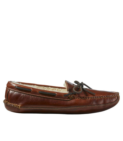 Men's Leather Double-Sole Slippers, Shearling-Lined / L.L.Bean