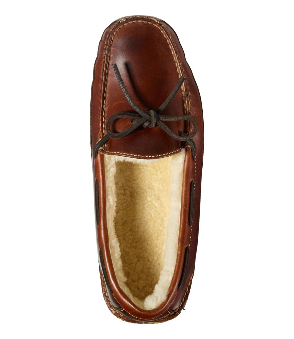 Men's Leather Double-Sole Slippers, Shearling-Lined / L.L.Bean
