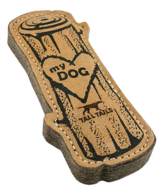 Natural Leather & Wool Love My Dog Log Dog Toy / L.L.Bean