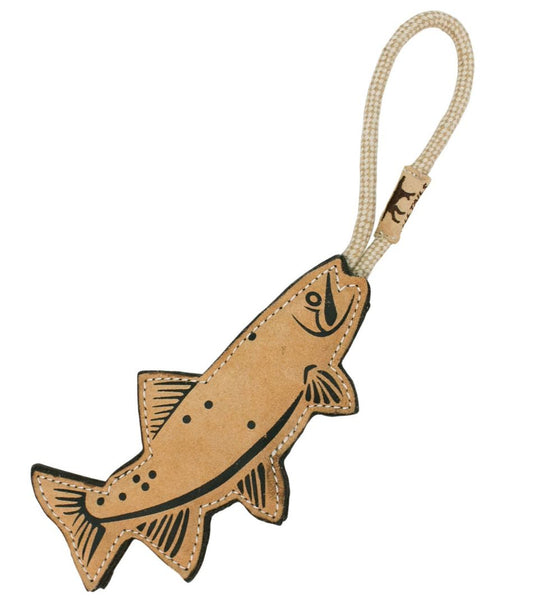 Natural Leather and Wool Fish Dog Tug Toy / L.L.Bean