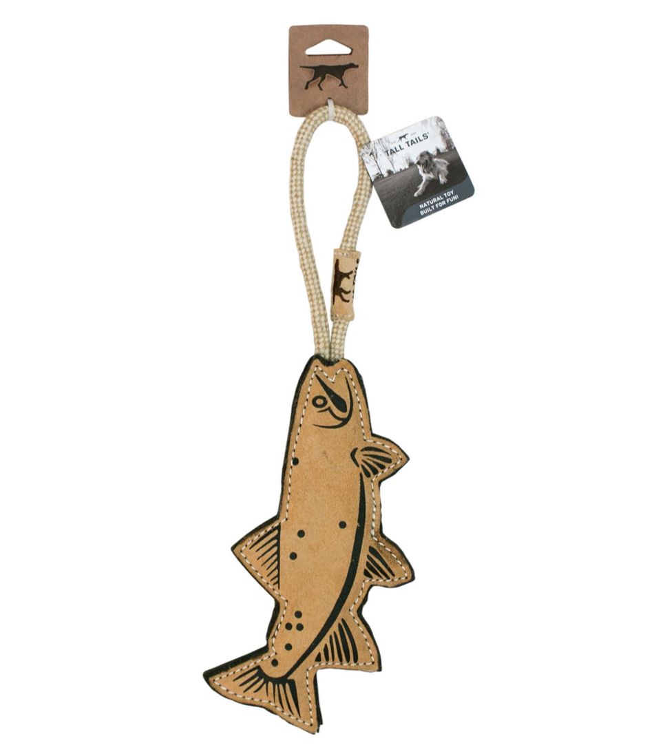 Natural Leather and Wool Fish Dog Tug Toy / L.L.Bean