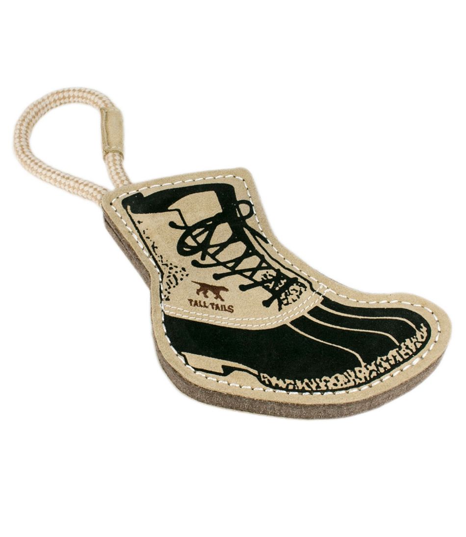 Natural Leather and Wool Bean Boot Tug Dog Toy / L.L.Bean