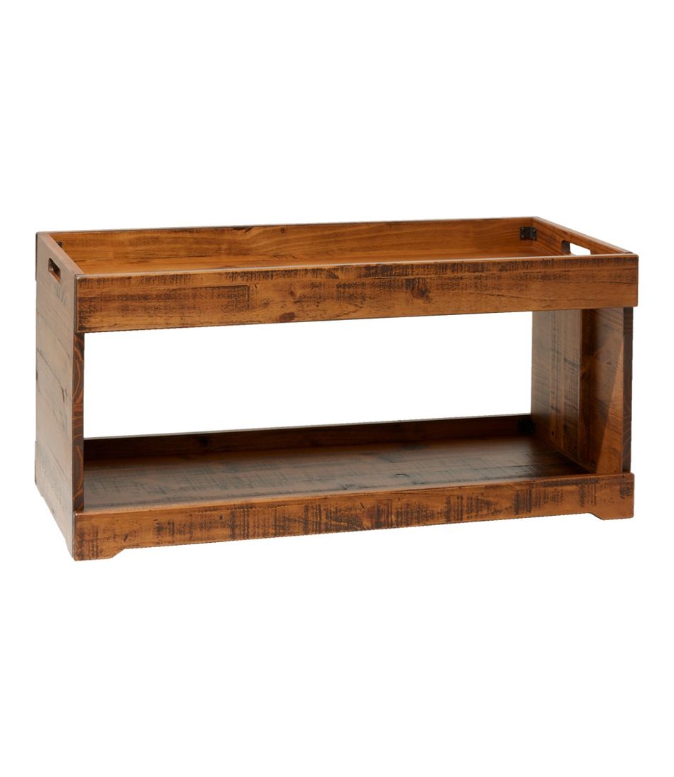 Rustic Wooden Two Tier Boot Tray / L.L.Bean