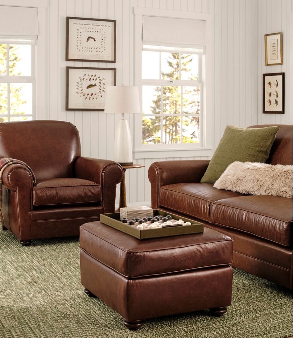 Bean's Leather Lodge Sofa / L.L.Bean