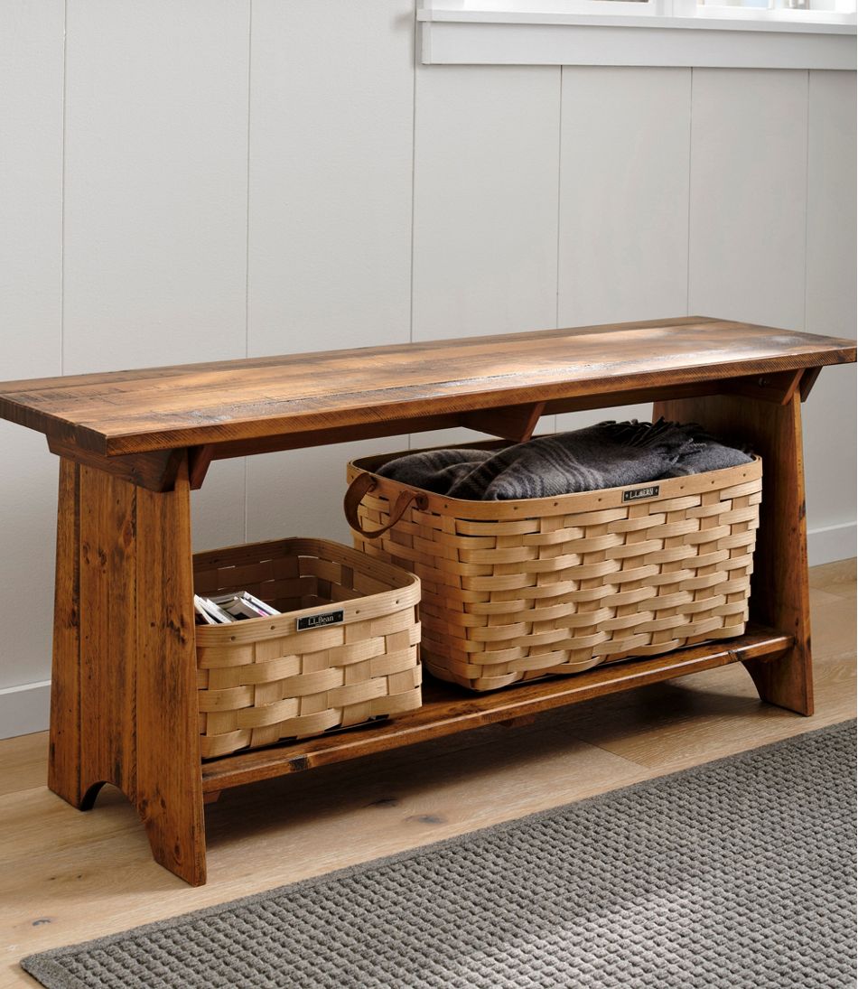 Rustic Wooden Mudroom Bench, Large / L.L.Bean
