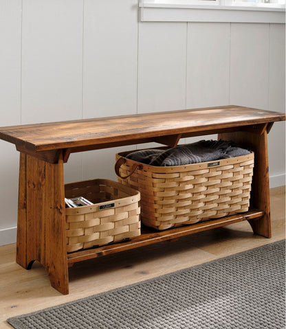 Rustic Wooden Mudroom Bench, Large / L.L.Bean