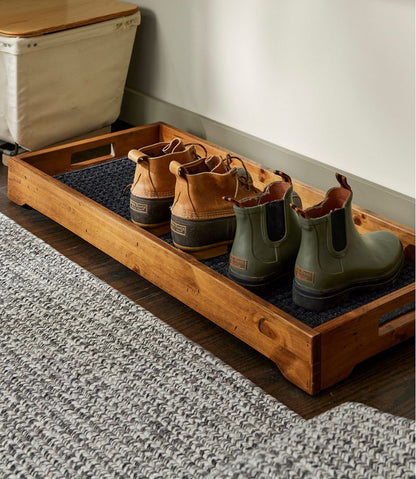 Rustic Wooden Boot Tray / L.L.Bean