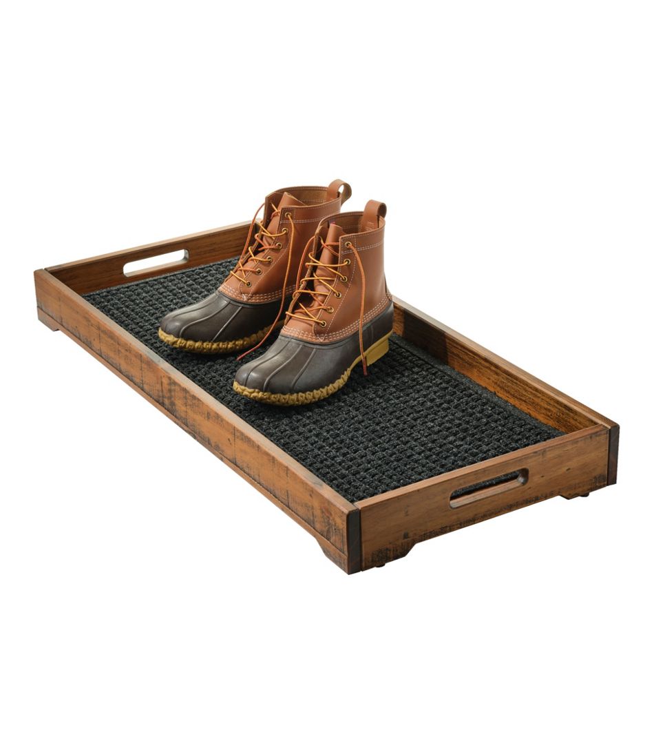 Rustic Wooden Boot Tray / L.L.Bean
