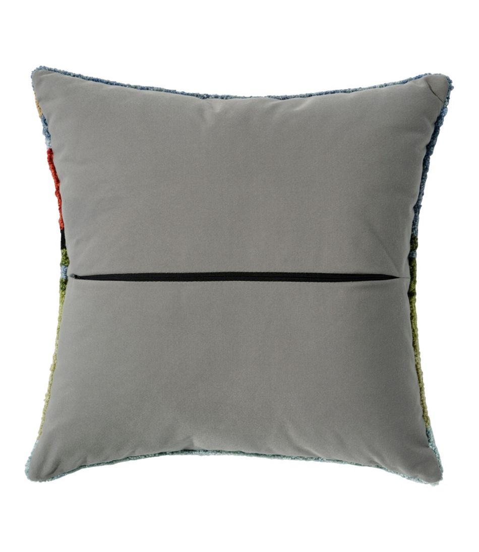 Indoor/Outdoor Hooked Pillow, Dogs in Canoe / L.L.Bean