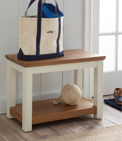 Painted Farmhouse Bench, Wood Top / L.L.Bean