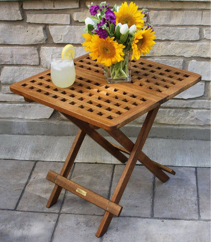 Eucalyptus Folding Side Table / L.L.Bean