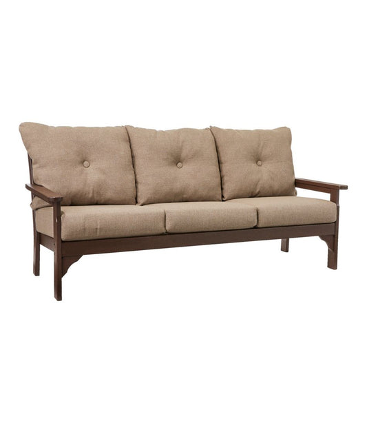 All-Weather Patio Sofa with Textured Cushions, Mahogany / L.L.Bean