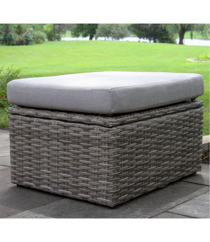 Wicker Storage Sofa and Teak Coffee Table Set / L.L.Bean