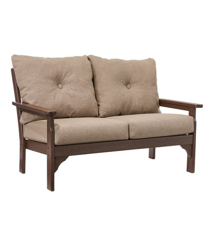All-Weather Patio Loveseat with Textured Cushion, Mahogany / L.L.Bean