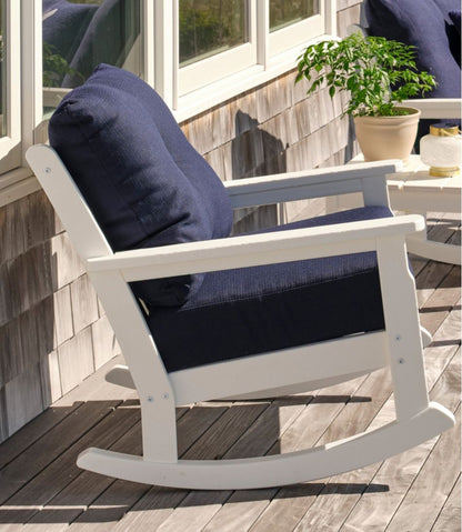 All-Weather Patio Rocker with Textured Cushion, White / L.L.Bean