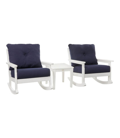 All-Weather Patio Rocker Set with Side Table, White / L.L.Bean