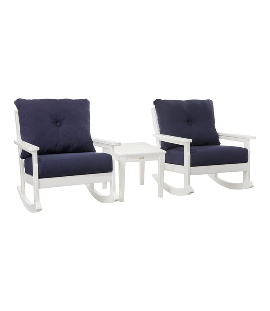All-Weather Patio Rocker Set with Side Table, White / L.L.Bean