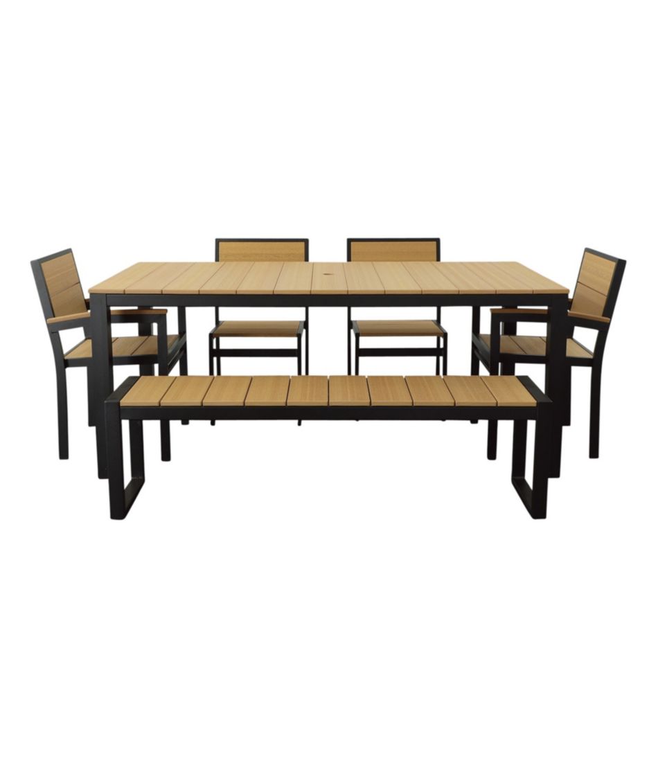 Aluminum/Recycled Poly Lumber Farmhouse Dining Set, Black / L.L.Bean