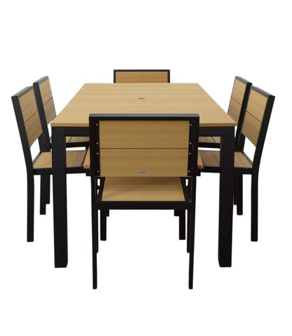 Aluminum/Recycled Poly Lumber Farmhouse Dining Set, Black / L.L.Bean