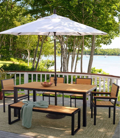 Aluminum/Recycled Poly Lumber Farmhouse Dining Set, Black / L.L.Bean