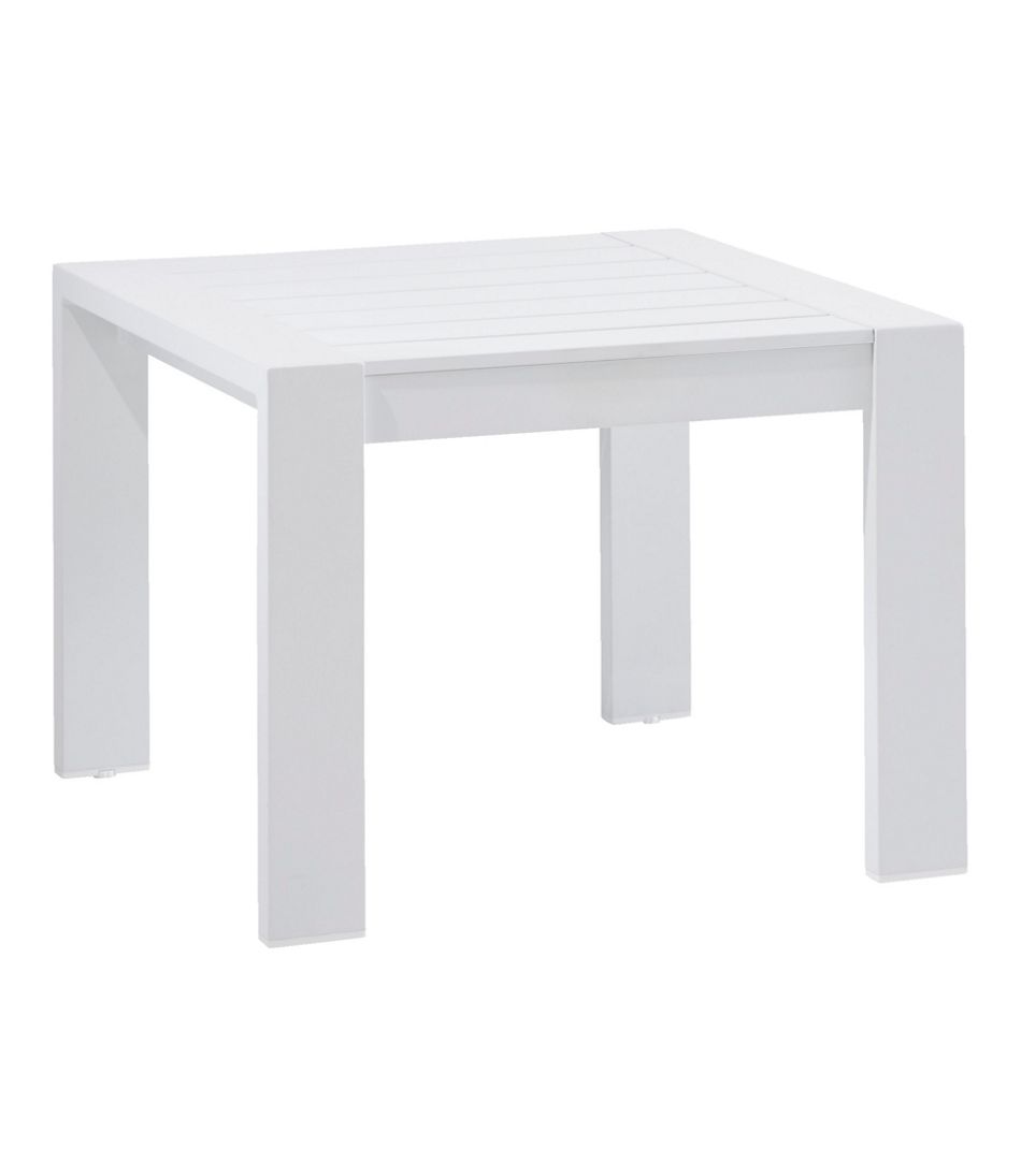 White Aluminum Deep Seating Side Table / L.L.Bean
