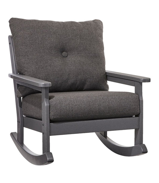 All-Weather Patio Rocker with Textured Cushion, Slate Gray / L.L.Bean