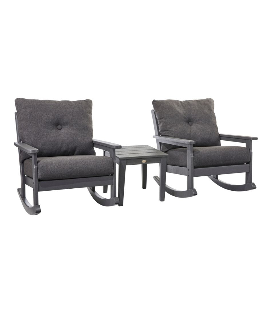 All-Weather Patio Rocker Set with Side Table, Slate Gray / L.L.Bean