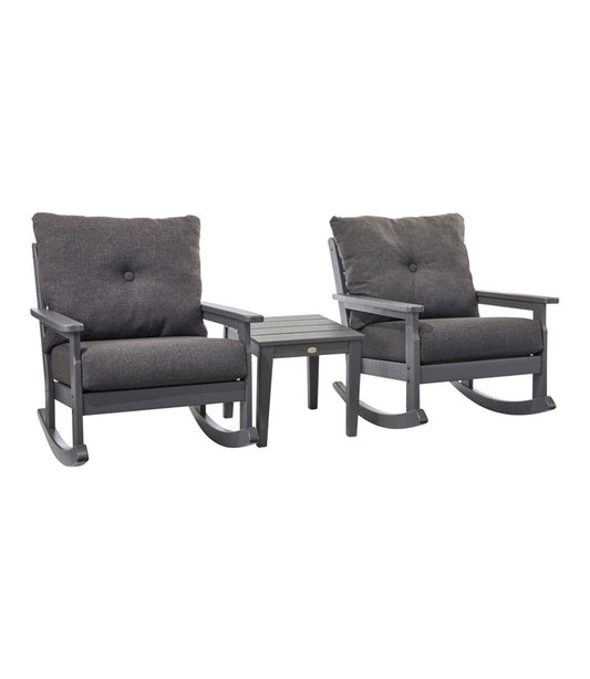 All-Weather Patio Rocker Set with Side Table, Slate Gray / L.L.Bean