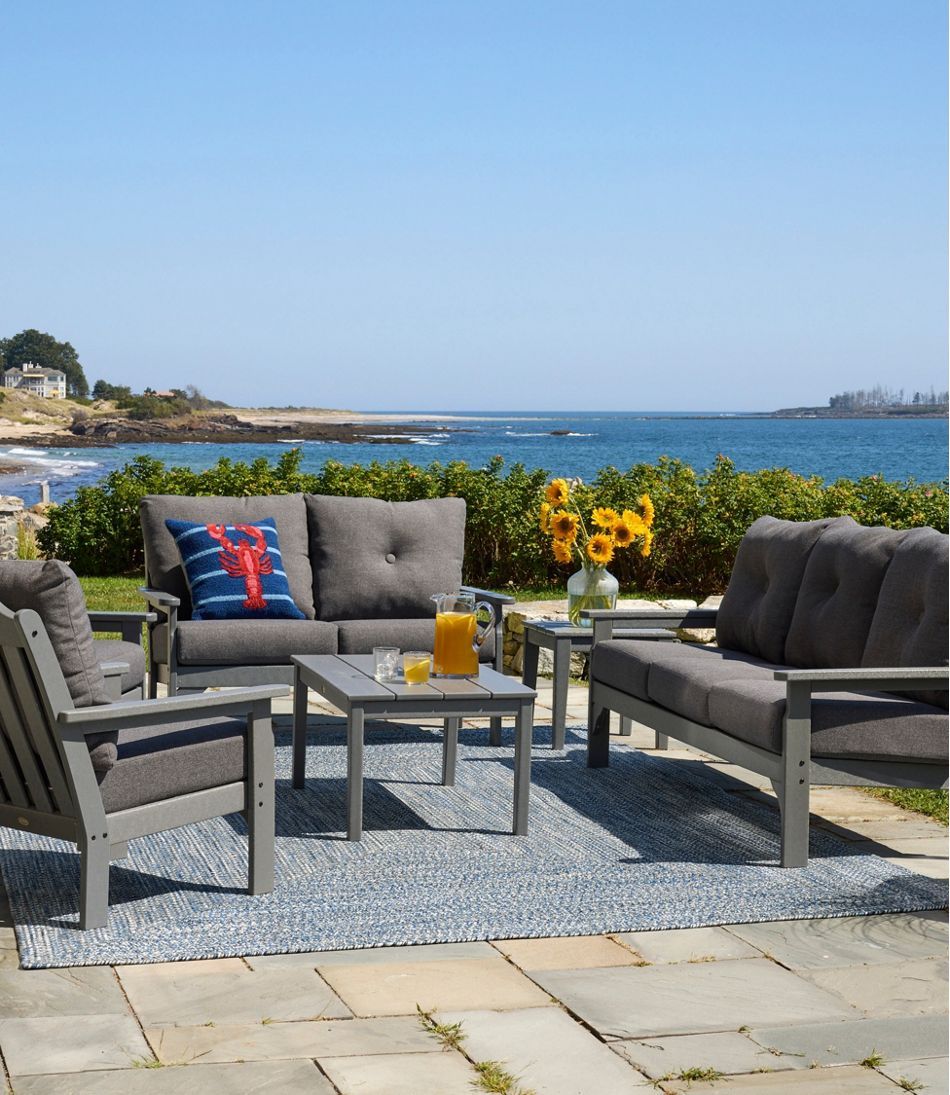 All-Weather Patio Loveseat with Textured Cushion, Slate Gray / L.L.Bean