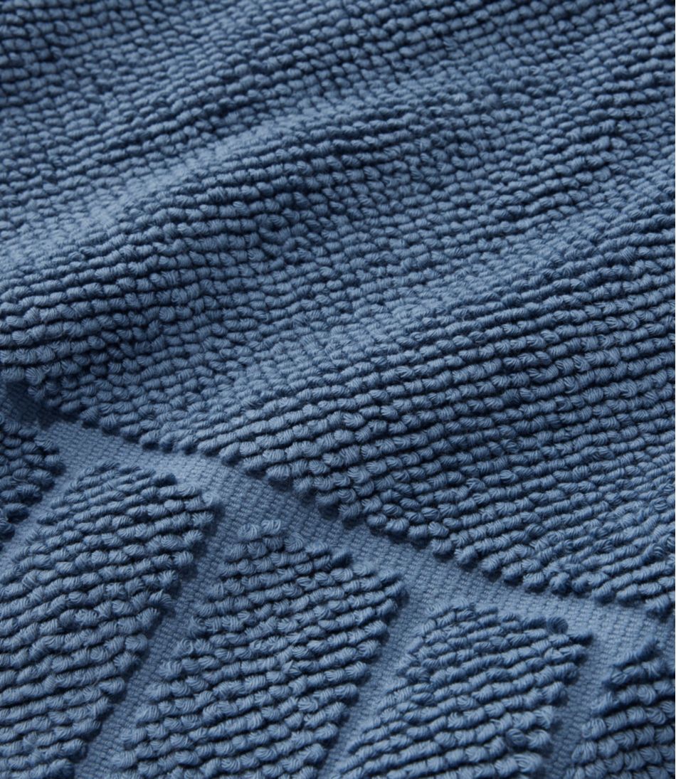 Organic Cotton Textured Bordered Bath Mat / L.L.Bean