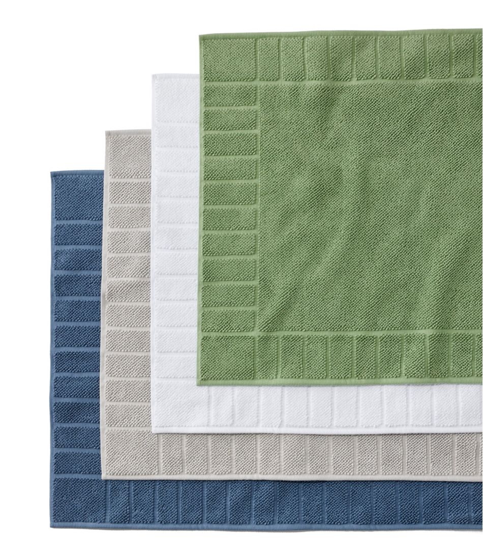 Organic Cotton Textured Bordered Bath Mat / L.L.Bean