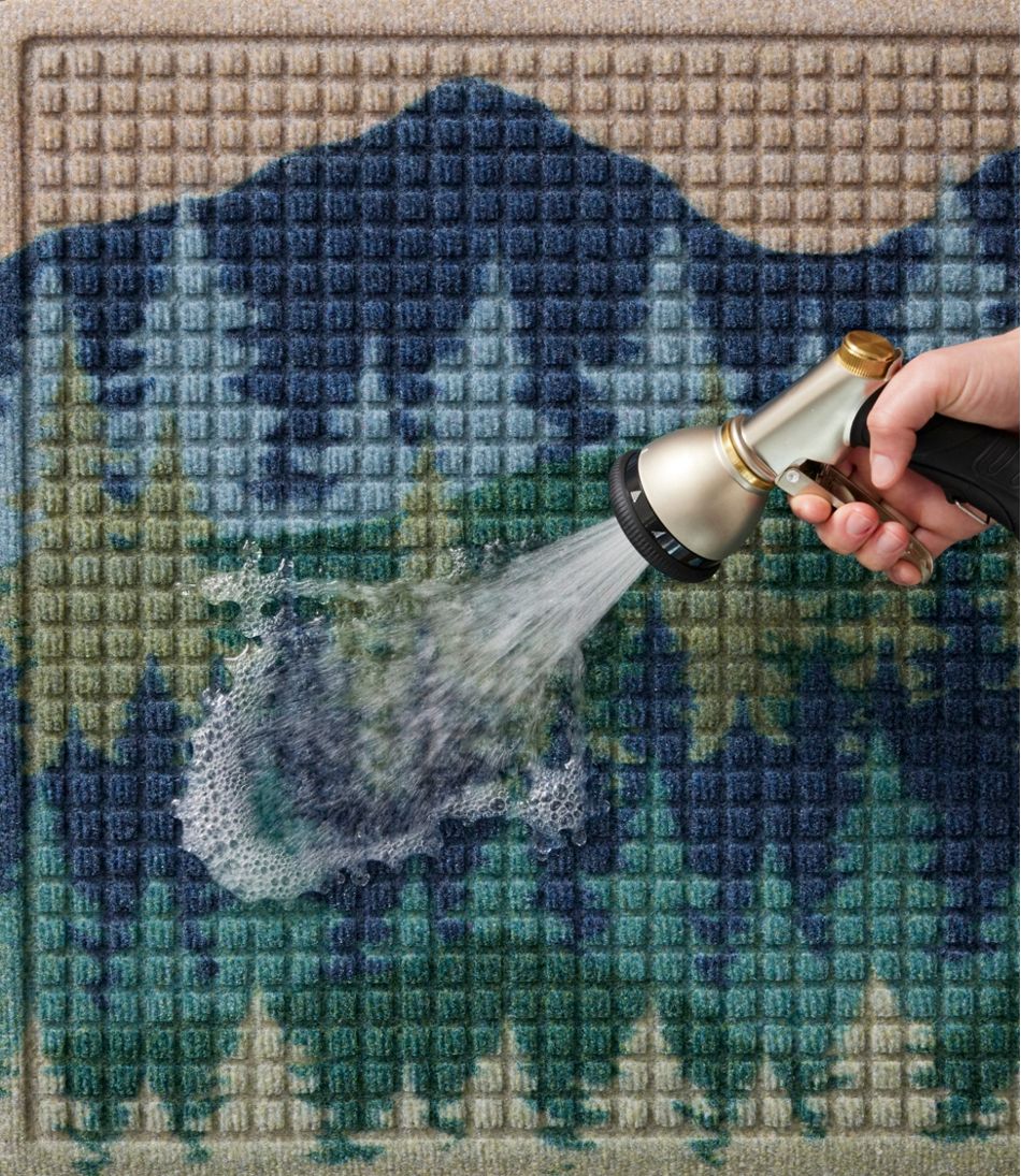 Printed Recycled Waterhog Doormat, Pine Trees / L.L.Bean