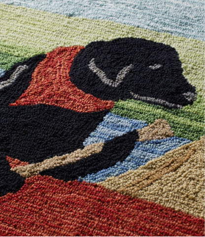 Indoor/Outdoor Vacationland Rug, Dog Canoe / L.L.Bean