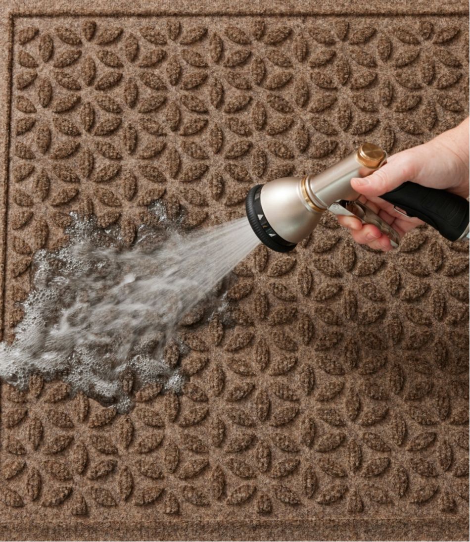 Heavyweight Recycled Waterhog Doormat, Half Round, Blooming Circles / L.L.Bean