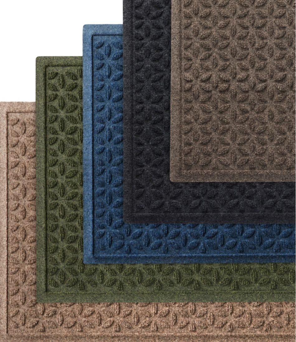 Heavyweight Recycled Waterhog Doormat, Half Round, Blooming Circles / L.L.Bean