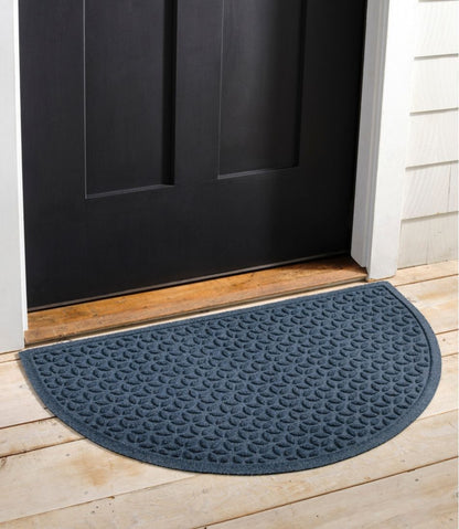Heavyweight Recycled Waterhog Doormat, Half Round, Blooming Circles / L.L.Bean