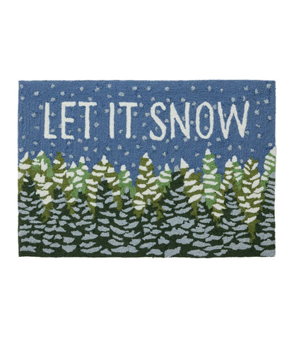 Indoor/Outdoor Vacationland Rug, Frosted Trees / L.L.Bean