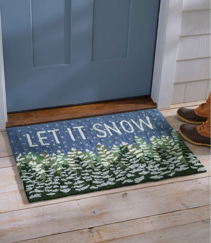 Indoor/Outdoor Vacationland Rug, Frosted Trees / L.L.Bean