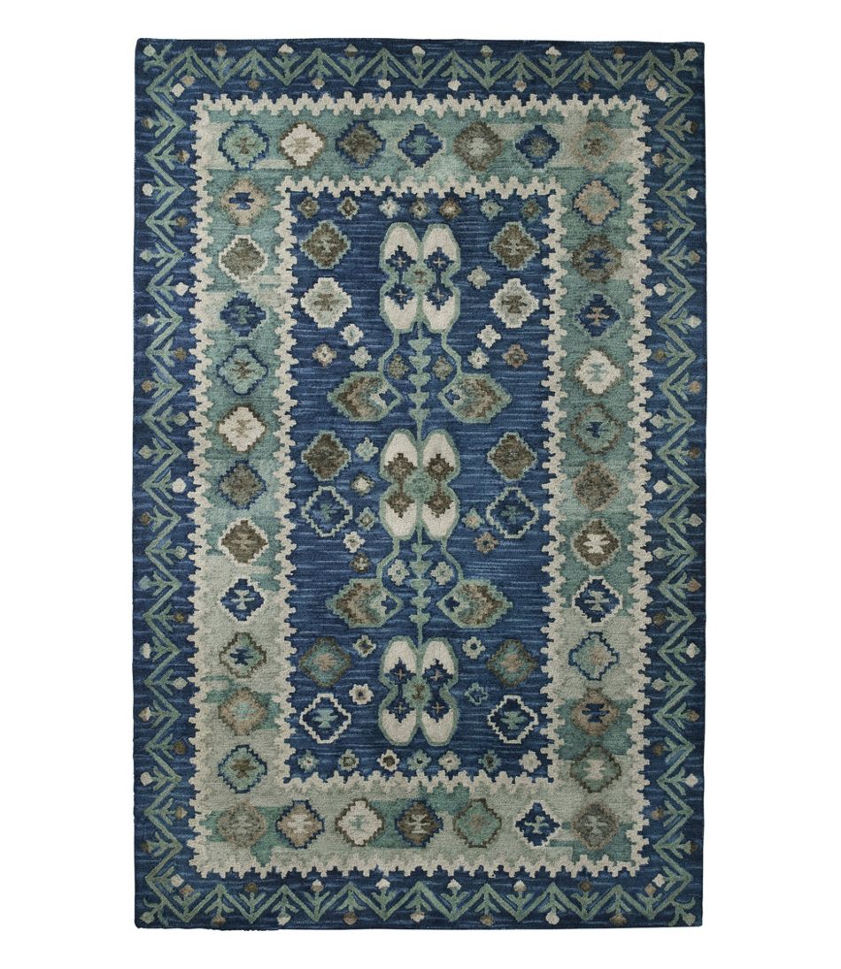 Double Border Wool Hooked Rug / L.L.Bean