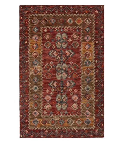 Double Border Wool Hooked Rug, Sienna Multi / L.L.Bean