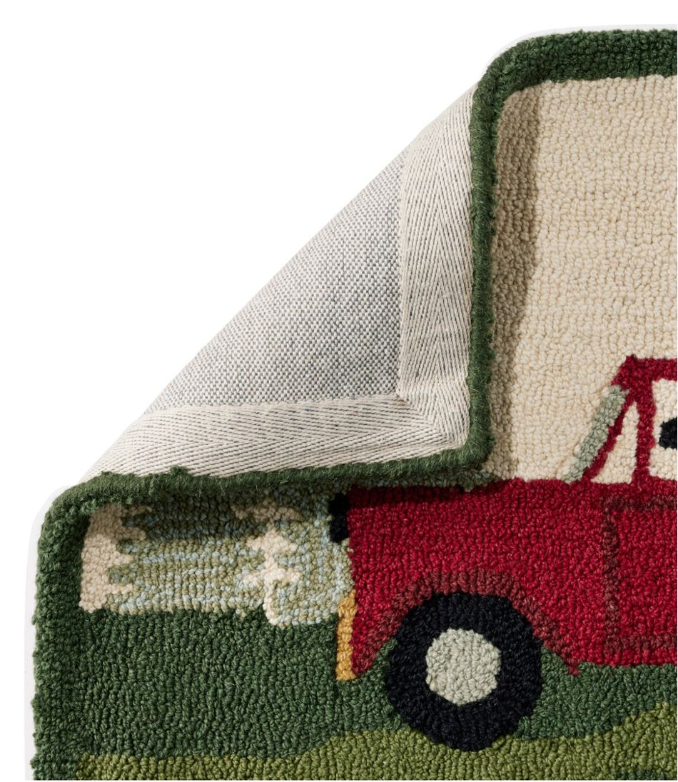 Wool Hooked Novelty Rug, Dog Caravan / L.L.Bean