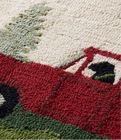 Wool Hooked Novelty Rug, Dog Caravan / L.L.Bean